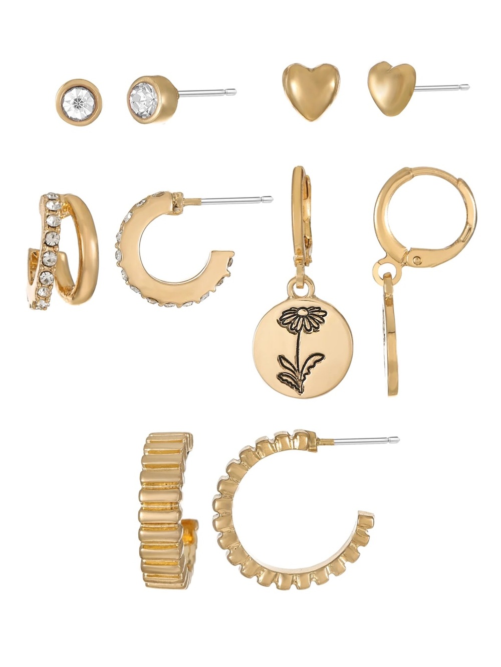 Gold Mixed Earring Set